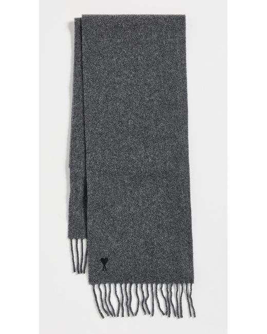 AMI Gray Wool Scarf for men