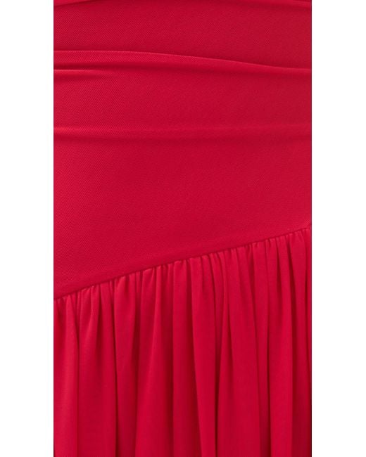 Bec & Bridge Red Deija Off Shoulder Maxi Dress