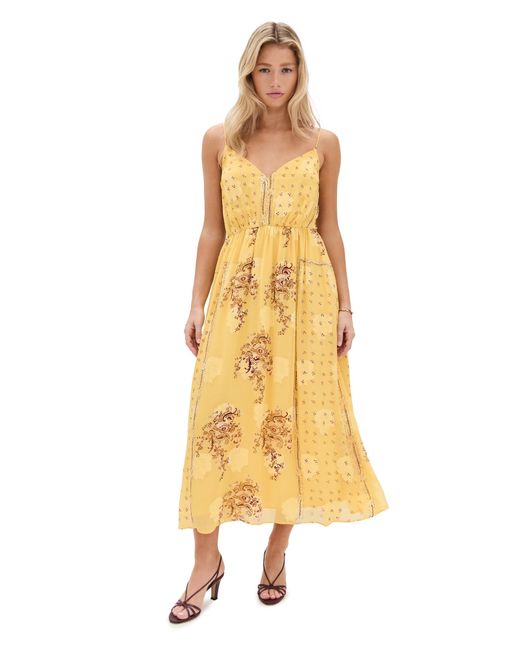 Ulla Johnson Yellow Elena Cami Midi Dress