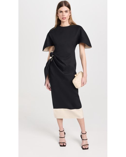 Rosie Assoulin Black Sash And Slit Dress