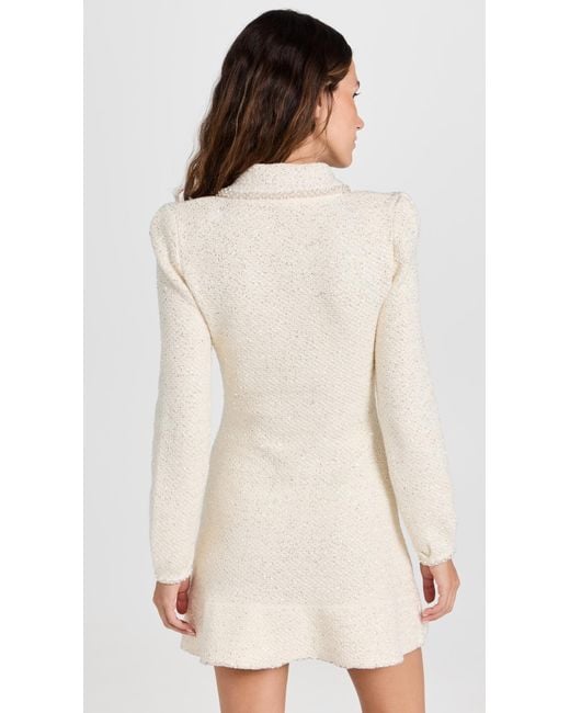 self portrait cream sequin knit pearl mini dress Self-Portrait Sef Pear in Natural forest-green