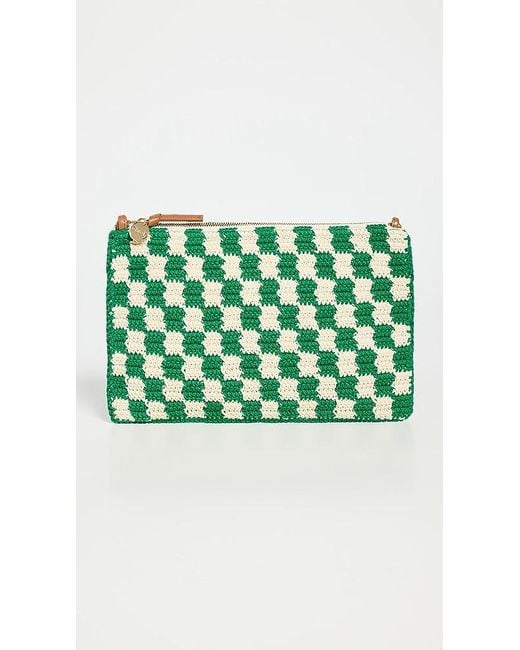 Clare V. Flat Clutch With Tabs in Green