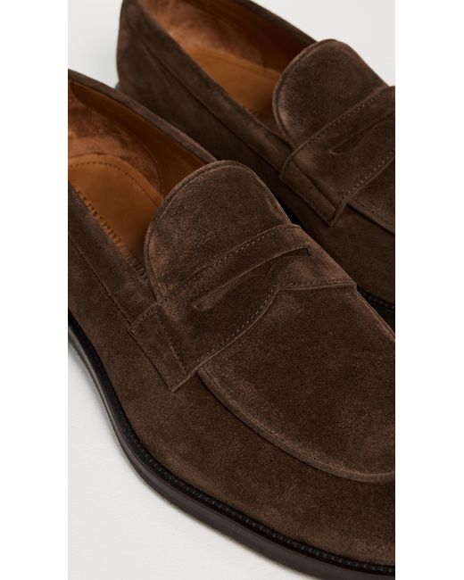 Allen Edmonds Brown Como Suede Loafers for men