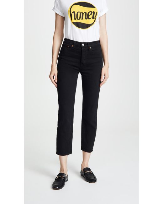 levi's black wedgie straight jeans