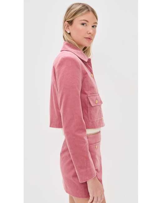 LoveShackFancy Pink Aylin Corduroy Jacket