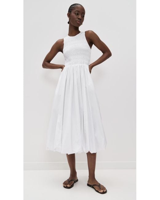 Madewell Selena Poplin Bubble Dress in White | Lyst