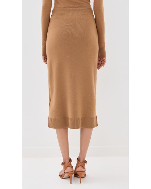 Victoria Beckham Natural Button Detail Midi Skirt