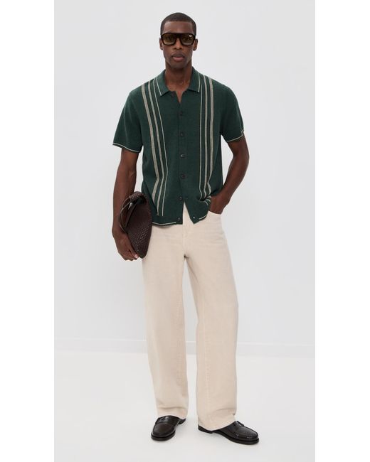 Marine Layer Green Barry Sweater Button Down for men
