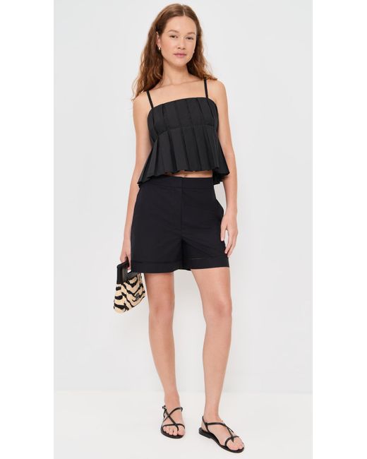 Theory Black High Low Pleated Cami