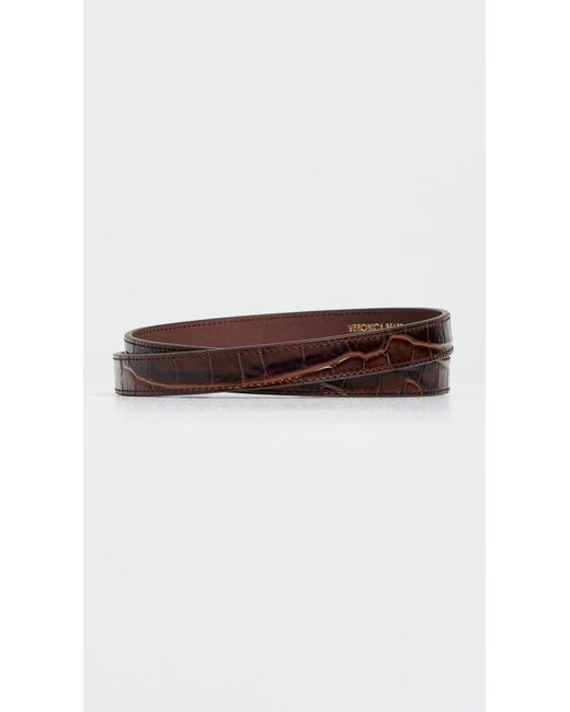 Veronica Beard Brown Croc Embossed Dash Belt