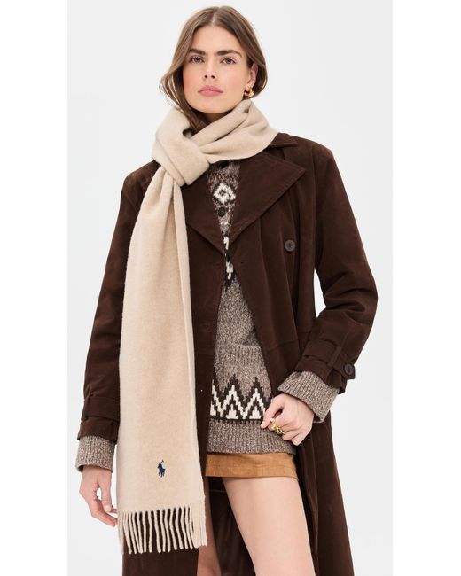 Polo Ralph Lauren Natural Solid Recycled Wool Scarf