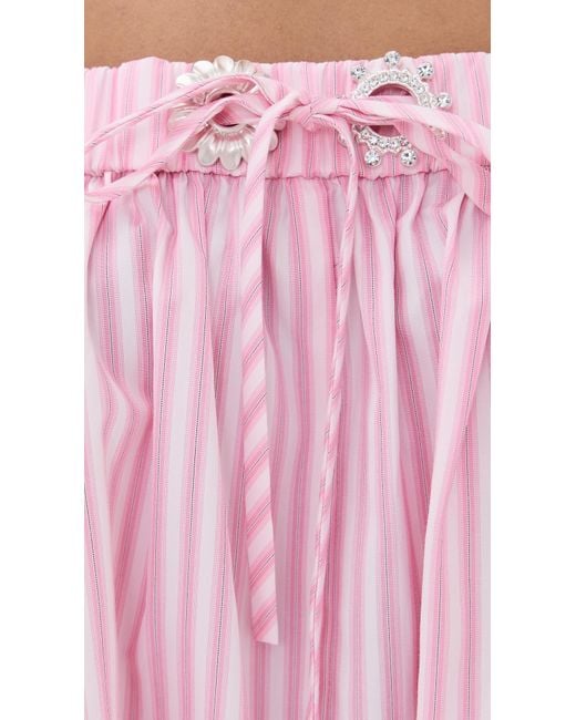 Area Pink Crystal Grommet Poplin Mini Dress