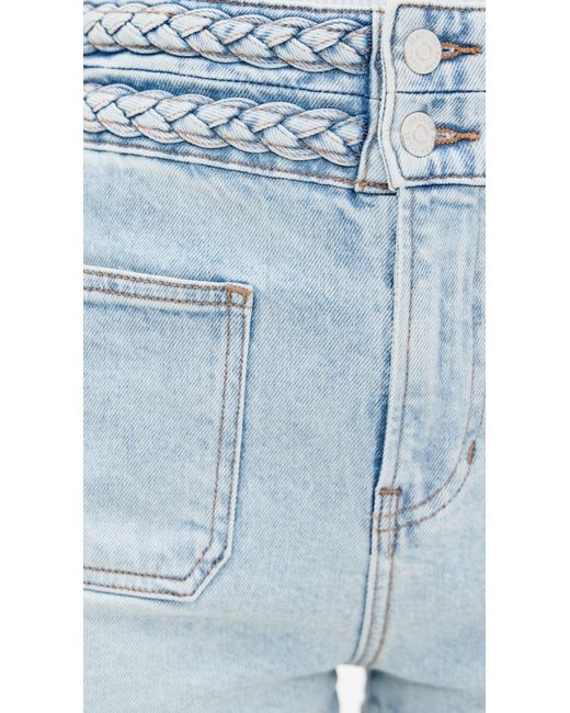 Veronica Beard White Elijah Patch Pocket Shorts With Braids
