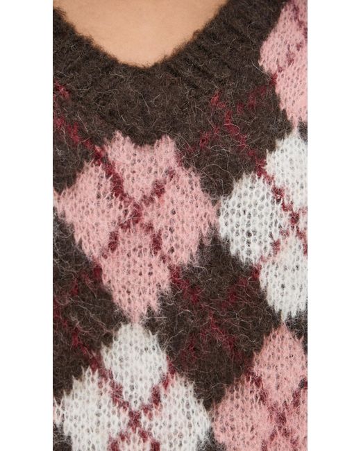 DUNST Black Baby Alpaca Argyle Sweater