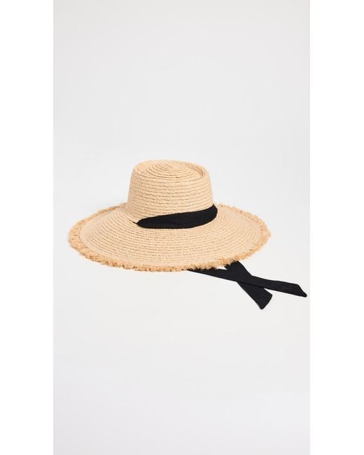 Lack of Color Raffia Fray Paloma Sun Hat in Black | Lyst