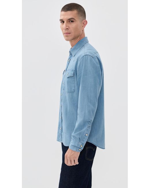 Taylor Stitch Blue The Glacier Selvedge Shirt for men