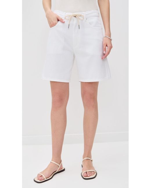 DL1961 White Aura Taylor Drawstring Denim Shorts