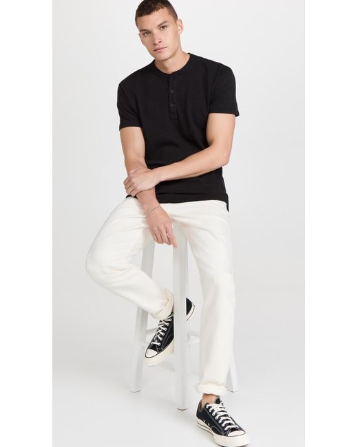 Rag & Bone Black Classic Short Sleeve Henley for men