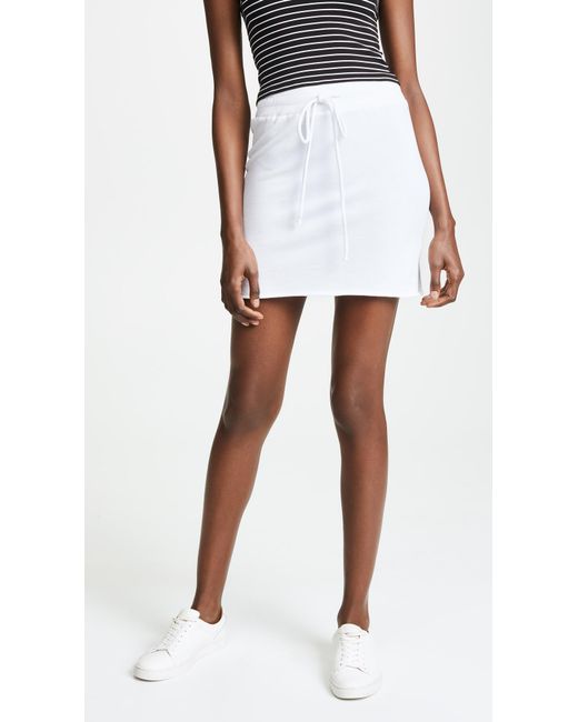 Lanston White Drawstring Mini Skirt