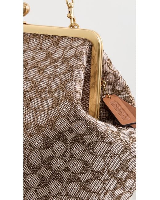 COACH Crystal Signature Jacquard Large Kisslock Bag | Lyst Canada