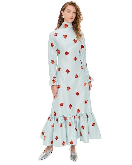House of Aama Flowers Silk Dress in White | Lyst House of Aama Flowers Silk Dress in White | Lyst