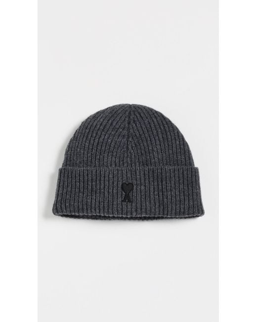 AMI Blue Felted Beanie for men