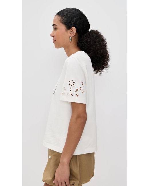 Sea White Marie Embroidery T-Shirt
