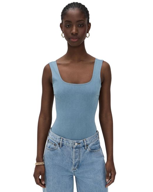 Commando Blue Do It All Denim Squareneck Bodysuit