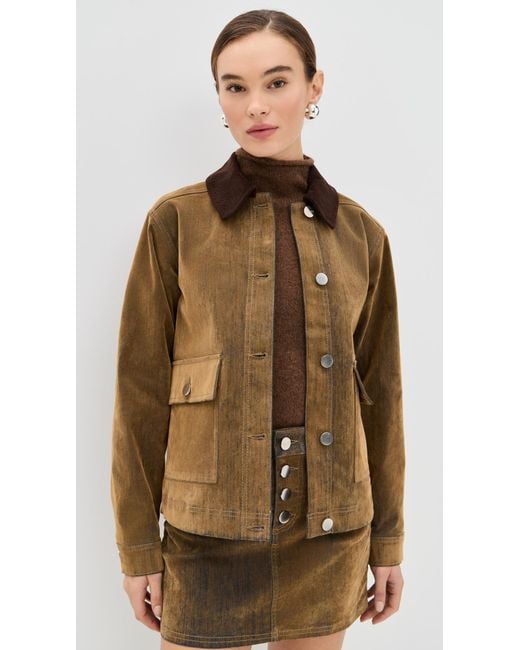 ALIGNE Brown Bark Denim Flock Barn Jacket