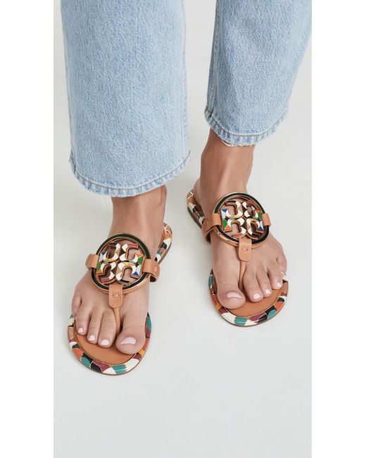 Tory Burch Leather Enamel Miller Sandals - Lyst