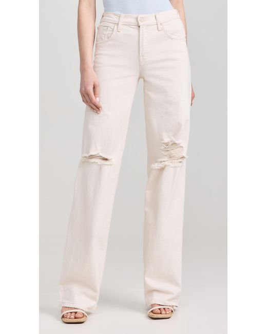 Mother White The Down Low Spinner Heel Jeans