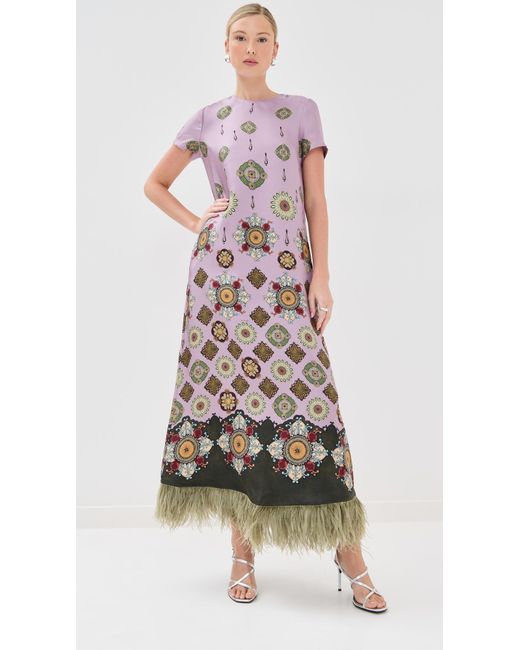 LaDoubleJ Multicolor Feather Swing Dress