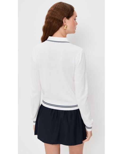 FRAME White The Long Sleeve Tennis Polo