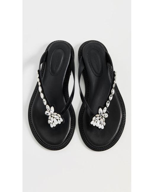 Simone Rocha Black Embellished Thong Sandals