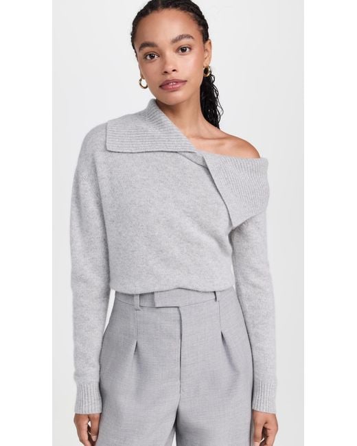 NAADAM Multicolor Luxe Cashmere Collared Asymmetrical Sweater