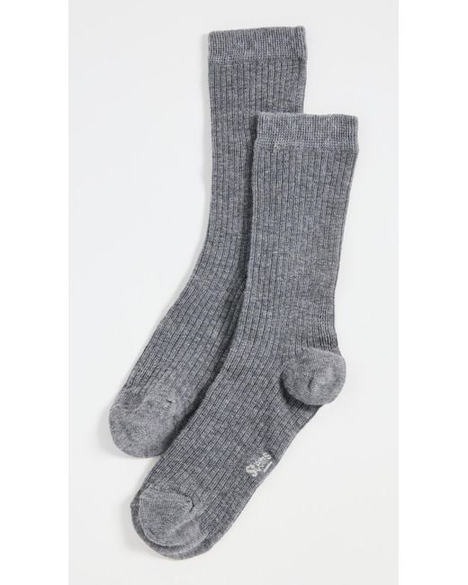 Stems Gray Cloud Cashmere Crew Socks