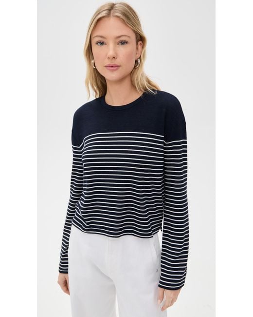 Rag & Bone Blue The Knit Stripe Boxy Long Sleeve Tee