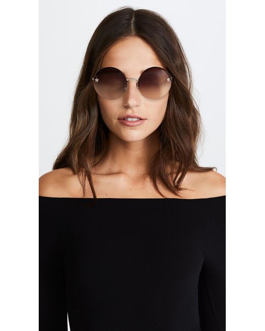 Versace Round Medusa Sunglasses in Pale 