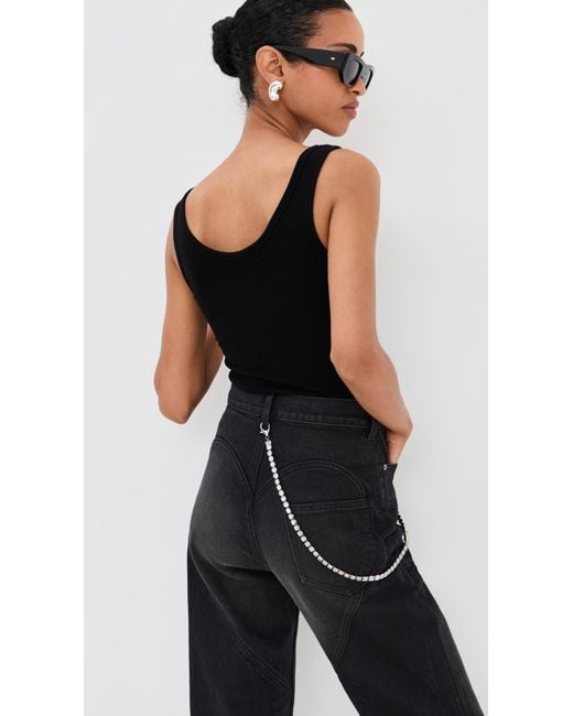 Area Black Slit Jeans