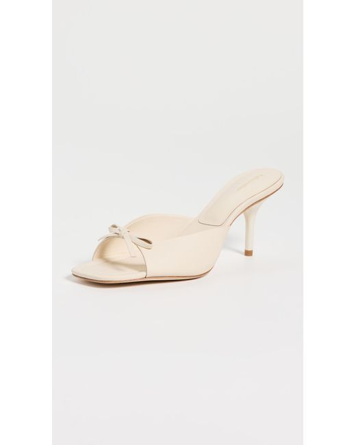 Reformation White Clementine Heeled Mule Sandals