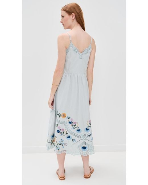Sea White Celia Embroidery Slip Dress