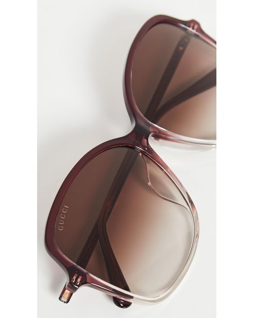 gucci brown square sunglasses