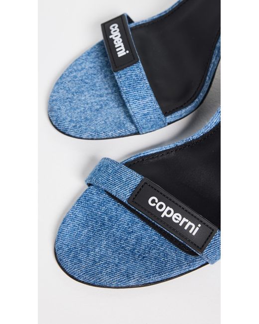 Coperni Blue Denim Waistband Strap Logo Sandals