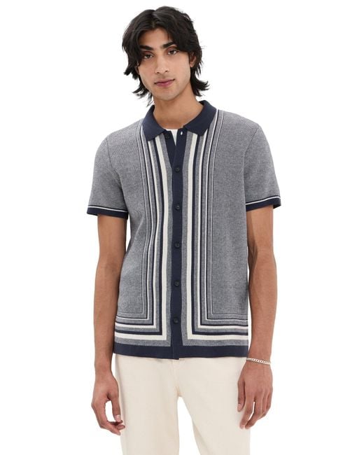 Marine Layer Blue Ethan Sweater Button Down for men