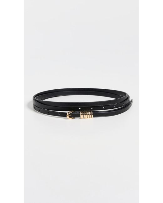 GOOD AMERICAN Black Double Wrap Multi-Ring Belt