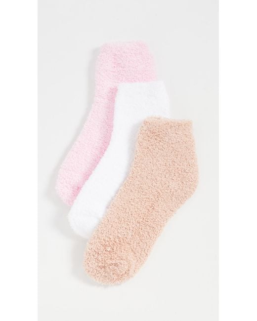 Stems Pink 3 Pack Cozy Ankle Socks