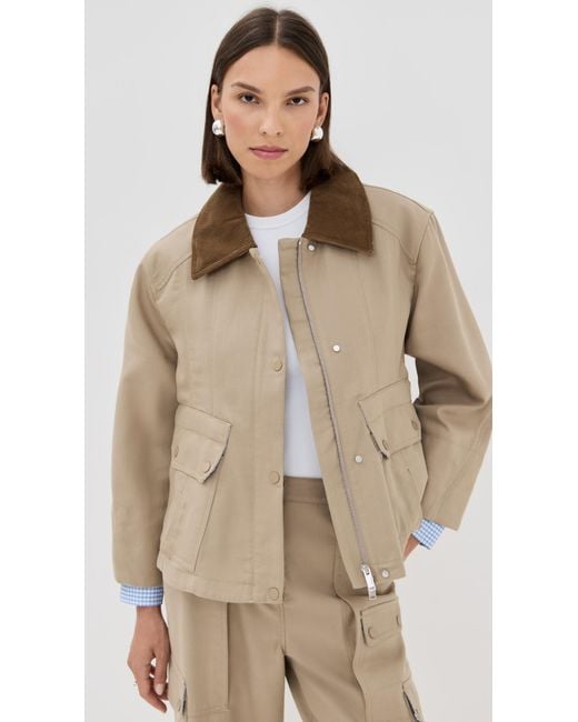 3.1 Phillip Lim Natural Cropped Flounce Combo Jacket
