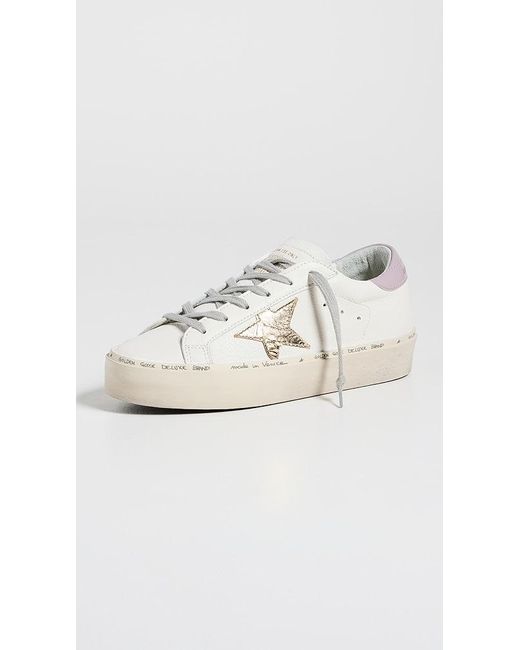 Golden Goose Hi Star Nappa Upper Laminated Star Sneakers in White
