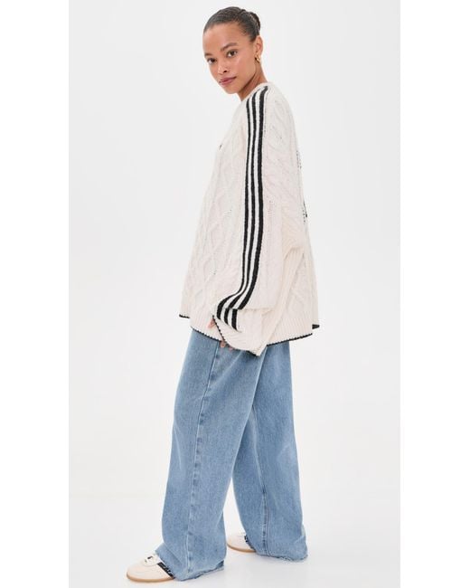 Adidas Natural Cable Knit Sweater