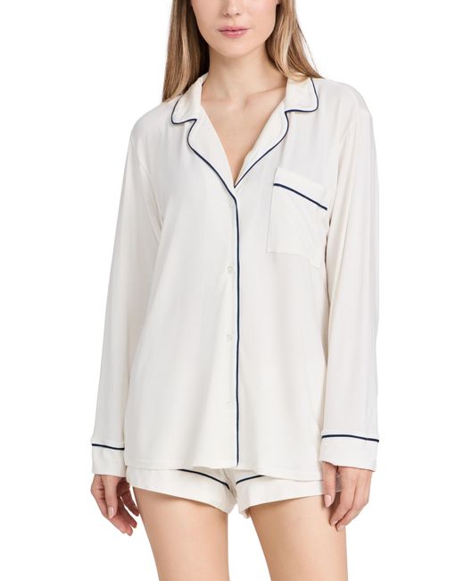 Eberjey White Gisele Long Sleeve Pajama Set